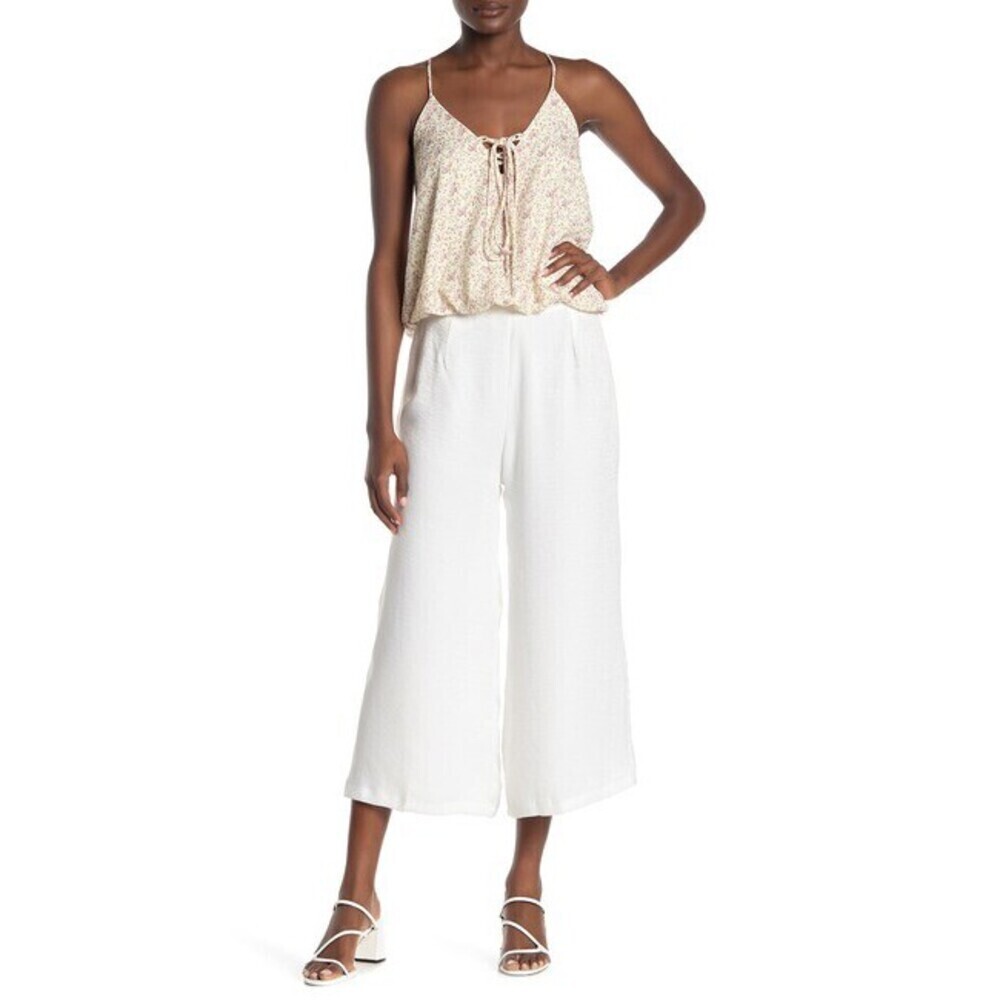 NSR Women Culotte Satin Pants In White Size M Made In USA